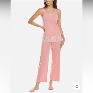 NWT Natori Luxe Shangri La Pajama Set In Heather Rose Bloom/white - S, M, L, XL
